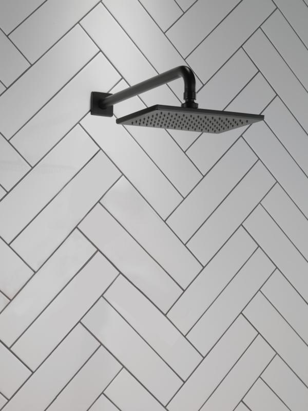 DELTA Universal Showering Components Single Setting Overhead Showerhead — Matte Black