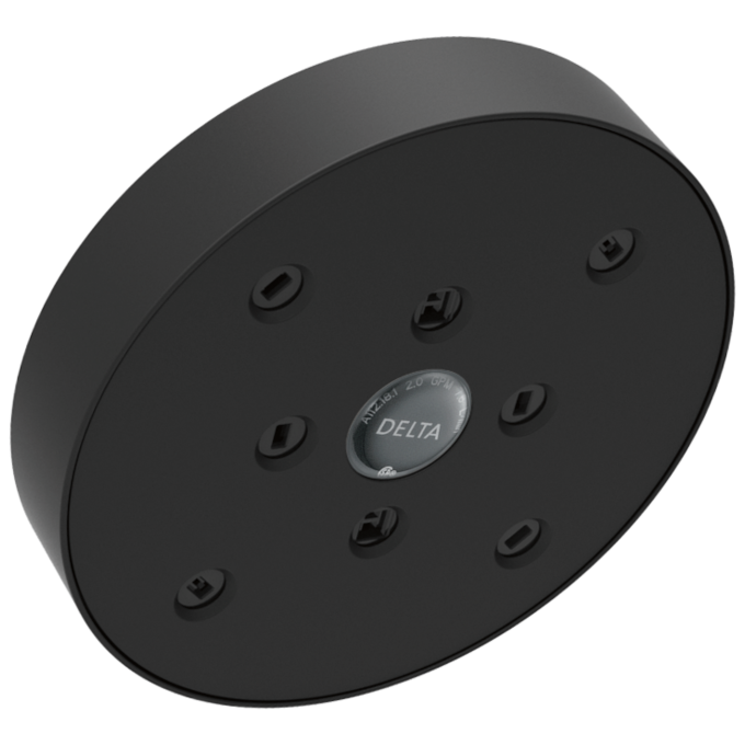 DELTA Universal Showering Components H2OKINETIC Single-Setting Raincan Shower Head — Matte Black