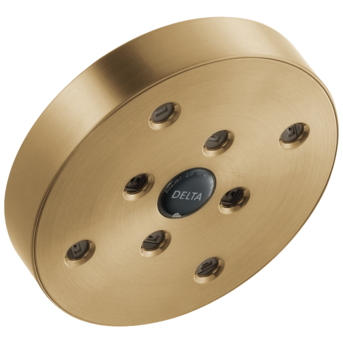 DELTA Universal Showering Components H2OKINETIC Single-Setting Raincan Shower Head — Champagne Bronze