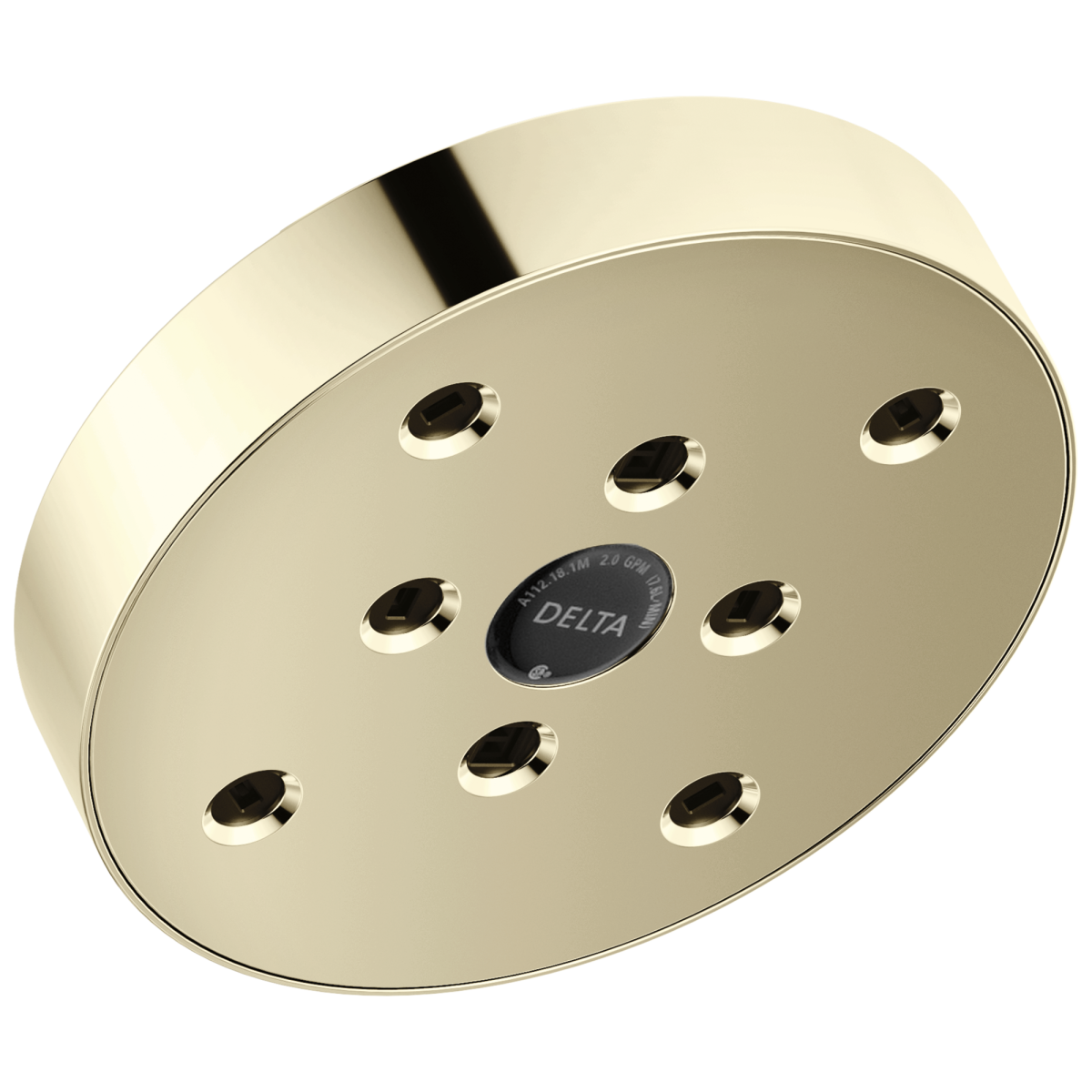 DELTA Universal Showering Components H2OKINETIC Single-Setting Raincan Shower Head — Polished Nickel