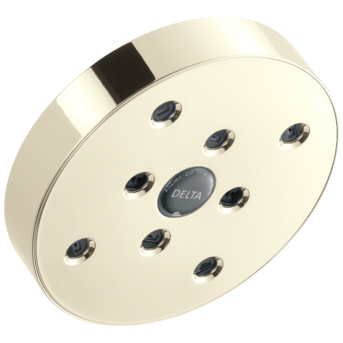 DELTA Universal Showering Components H2OKINETIC Single-Setting Raincan Shower Head — Lumicoat® Polished Nickel