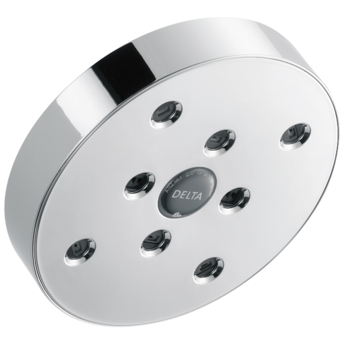 DELTA Universal Showering Components H2OKINETIC Single-Setting Raincan Shower Head — Lumicoat® Chrome