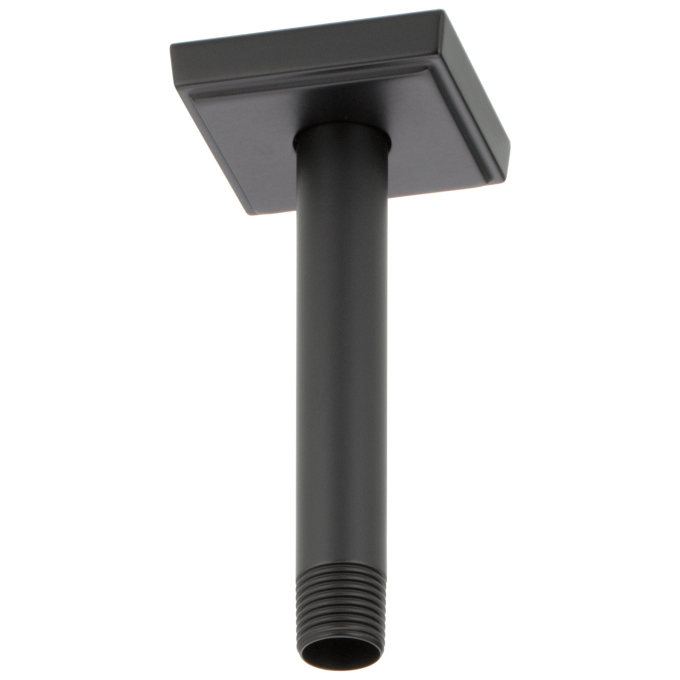 BRIZO Essential Shower 6" Ceiling Mount Shower Arm And Square Flange — Matte Black