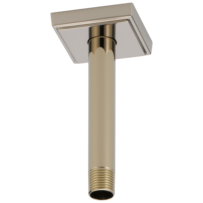 BRIZO Essential Shower 6" Ceiling Mount Shower Arm And Square Flange — Polished Nickel