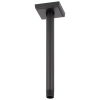BRIZO Essential Shower 10" Ceiling Mount Shower Arm And Square Flange — Matte Black