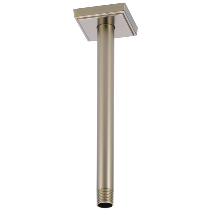 BRIZO Essential Shower 10" Ceiling Mount Shower Arm And Square Flange — Brushed Nickel