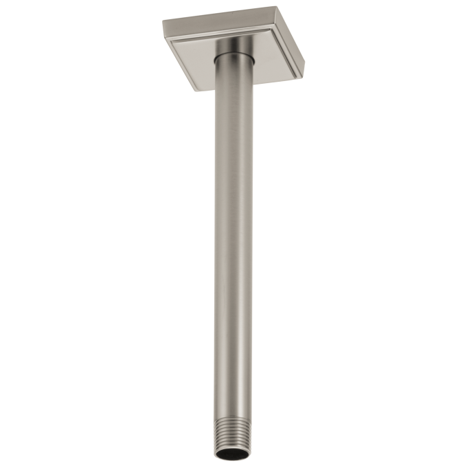 BRIZO Essential Shower 10" Ceiling Mount Shower Arm And Square Flange — Luxe Nickel