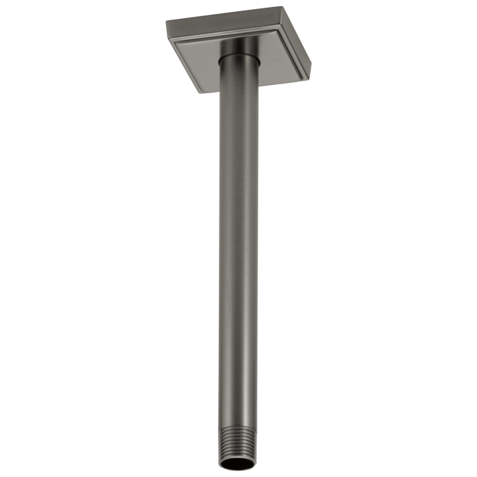BRIZO Essential Shower 10" Ceiling Mount Shower Arm And Square Flange — Luxe Steel
