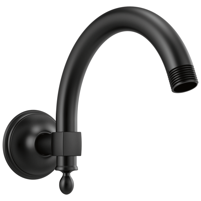 BRIZO Essential Shower 10" Classic Wall Mount Shower Arm And Flange — Matte Black
