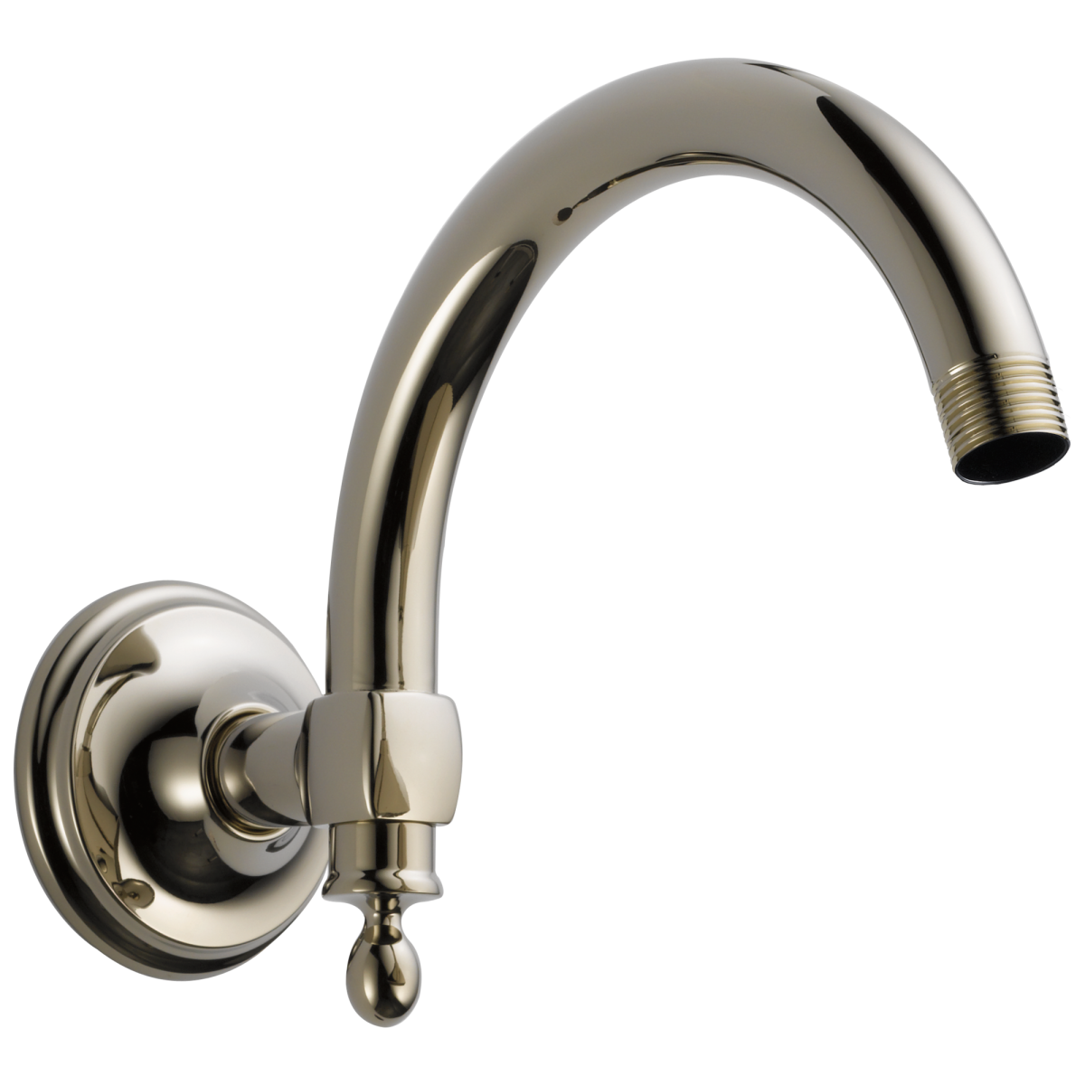 BRIZO Essential Shower 10" Classic Wall Mount Shower Arm And Flange — Polished Nickel