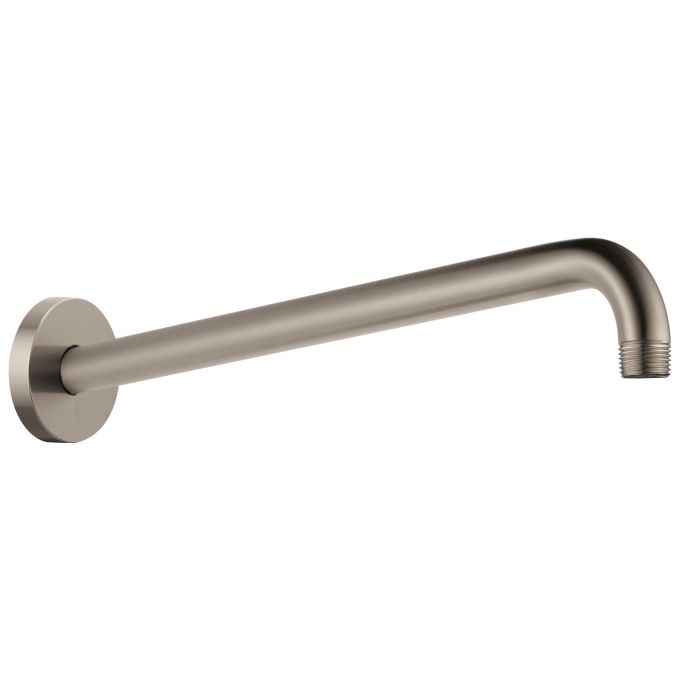 BRIZO Essential Shower 16" Linear Round Wall Mount Shower Arm And Flange — Luxe Nickel