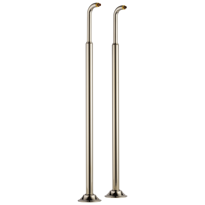 BRIZO Traditional Floor Mount Tub Filler Risers — Polished Nickel