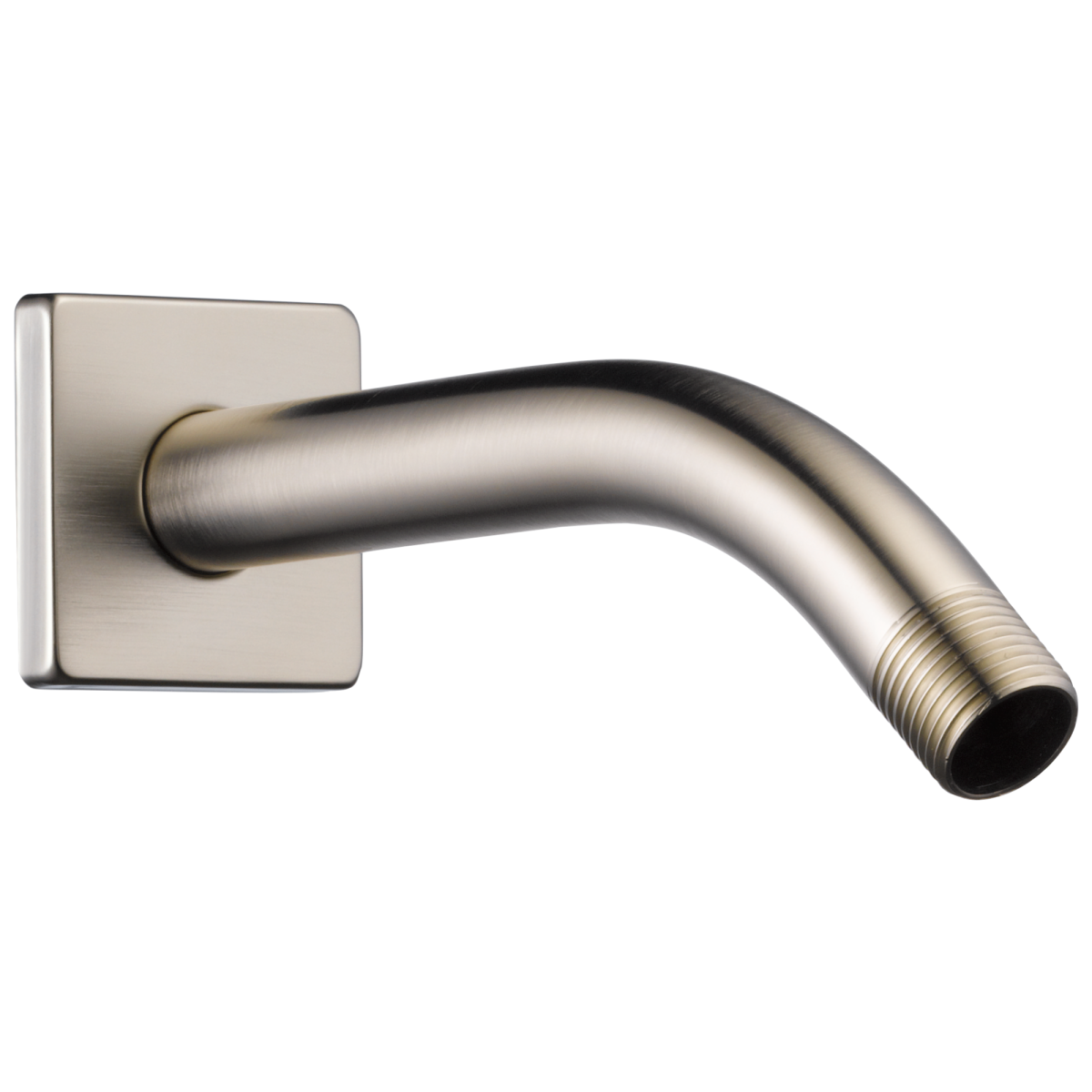 BRIZO Essential Shower 7" Linear Square Wall Mount Shower Arm And Flange — Luxe Nickel
