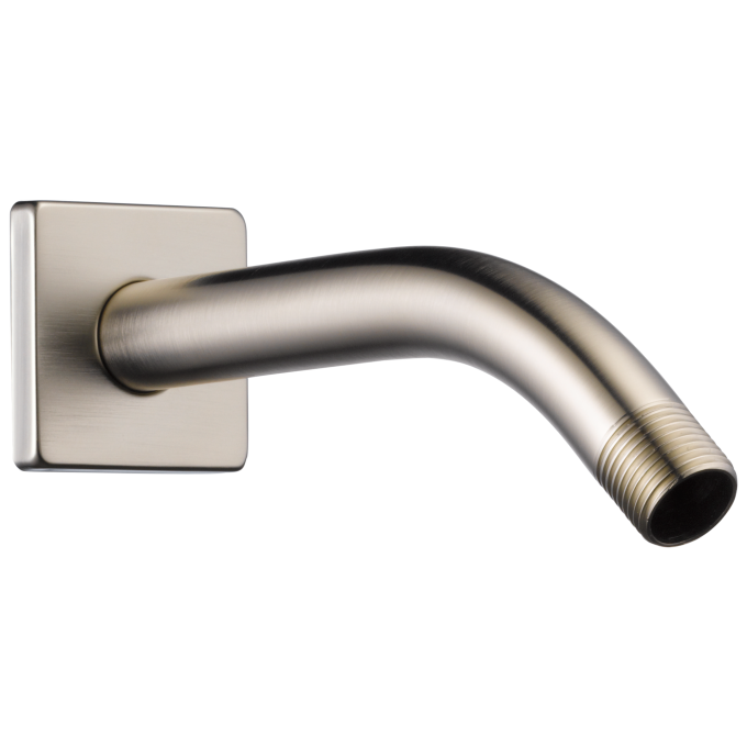 BRIZO Essential Shower 7" Linear Square Wall Mount Shower Arm And Flange — Luxe Nickel