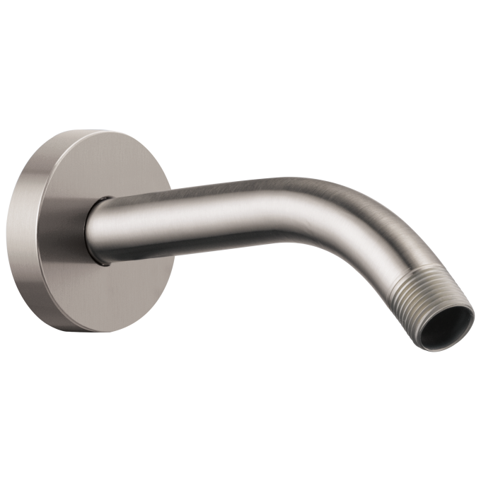 BRIZO Essential Shower 7" Linear Round Wall Mount Shower Arm And Flange — Luxe Nickel