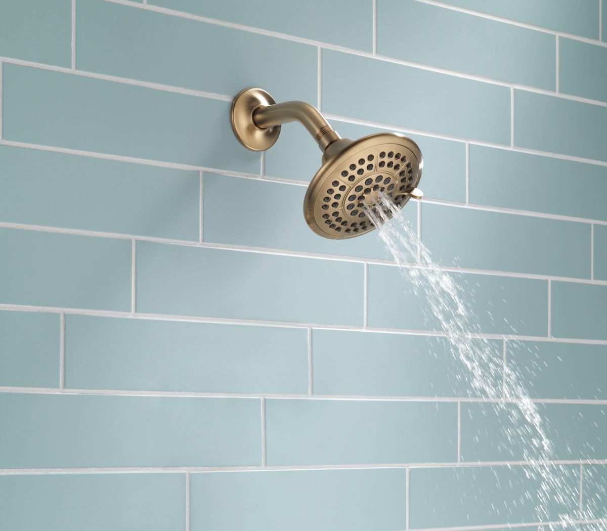 DELTA Universal Showering Components 5-Setting Raincan Shower Head — Champagne Bronze