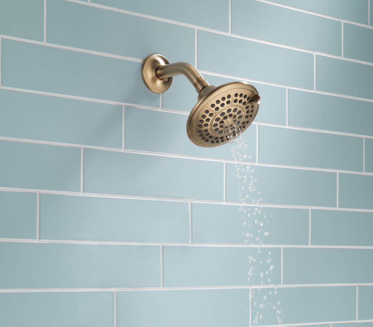 DELTA Universal Showering Components 5-Setting Raincan Shower Head — Champagne Bronze