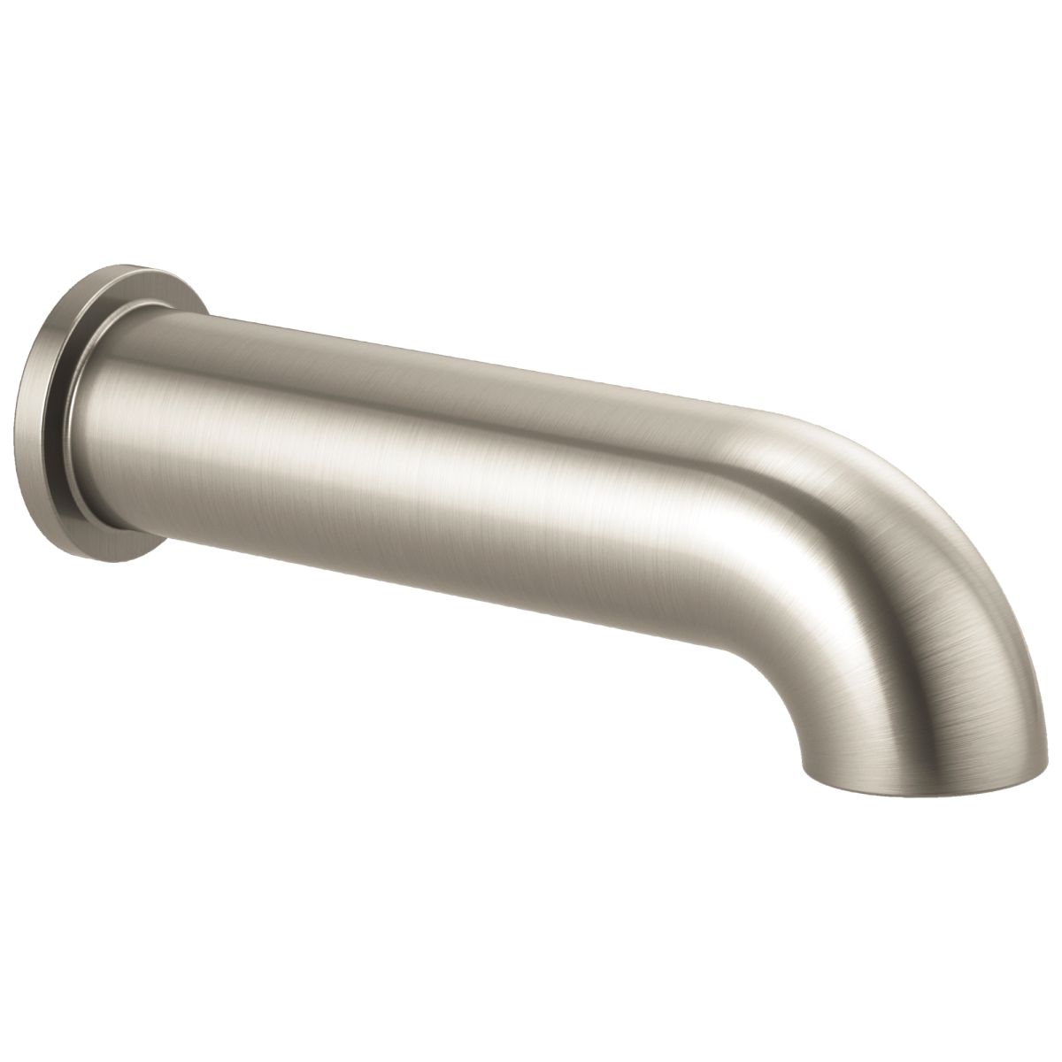 BRIZO Essential Shower Linear Round Non-Diverter Tub Spout — Brushed Nickel