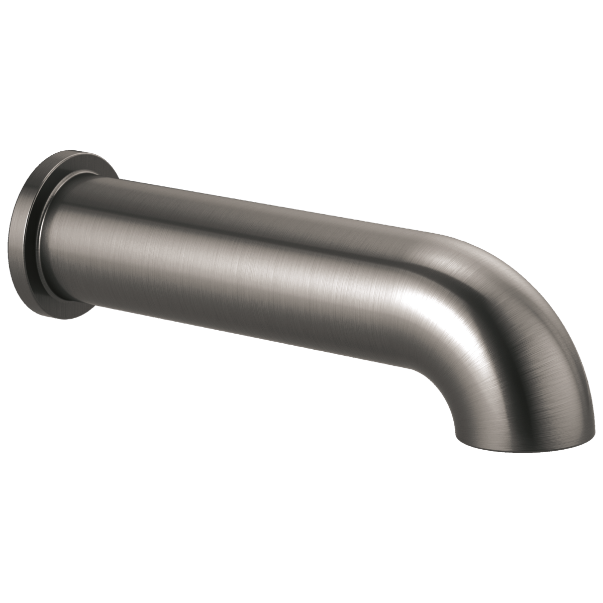 BRIZO Essential Shower Linear Round Non-Diverter Tub Spout — Luxe Steel