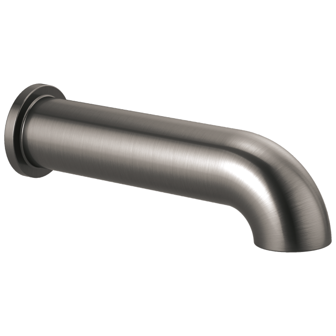 BRIZO Essential Shower Linear Round Non-Diverter Tub Spout — Luxe Steel