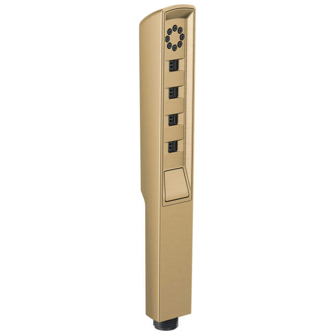 BRIZO Essential Shower Linear Square H2Okinetic Multi-Function Handshower — Luxe Gold