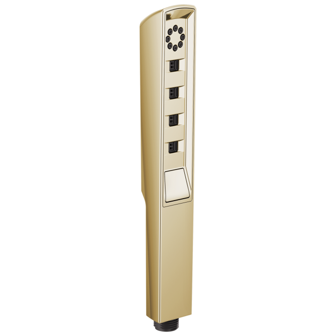 BRIZO Essential Shower Linear Square H2Okinetic Multi-Function Handshower — Polished Gold