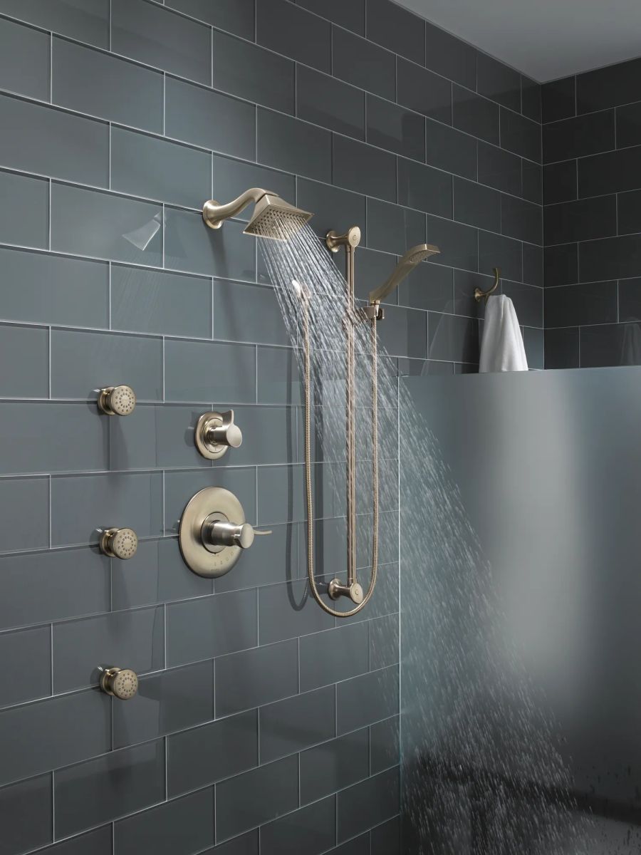 BRIZO Essential Shower Touch-Clean Round Body Spray — Brushed Nickel