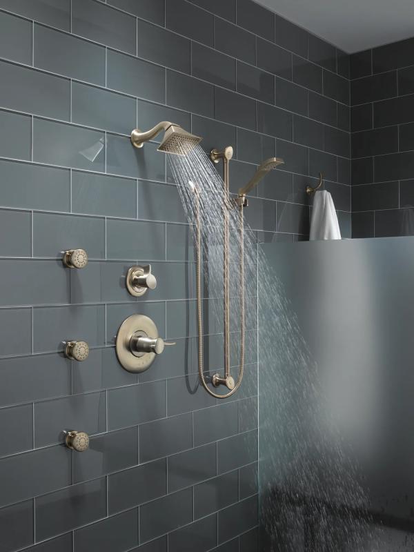 BRIZO Essential Shower Touch-Clean Round Body Spray — Brushed Nickel