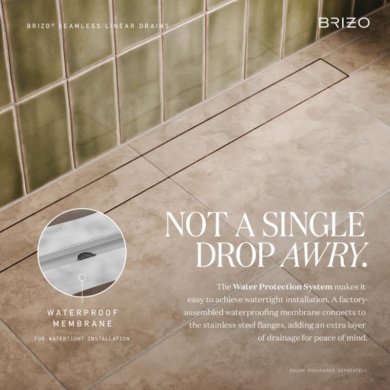 BRIZO 36" Seamless Linear Shower Drain — Not Applicable