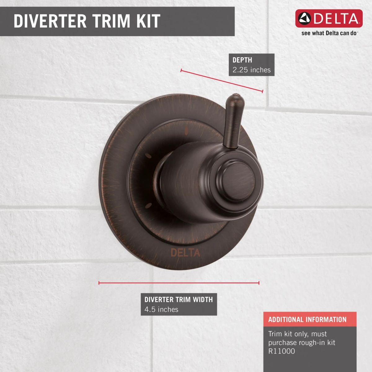 DELTA Other 3-Setting 2-Port Diverter Trim — Venetian Bronze