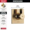 DELTA Vero 3-Setting 2-Port Diverter Trim — Champagne Bronze