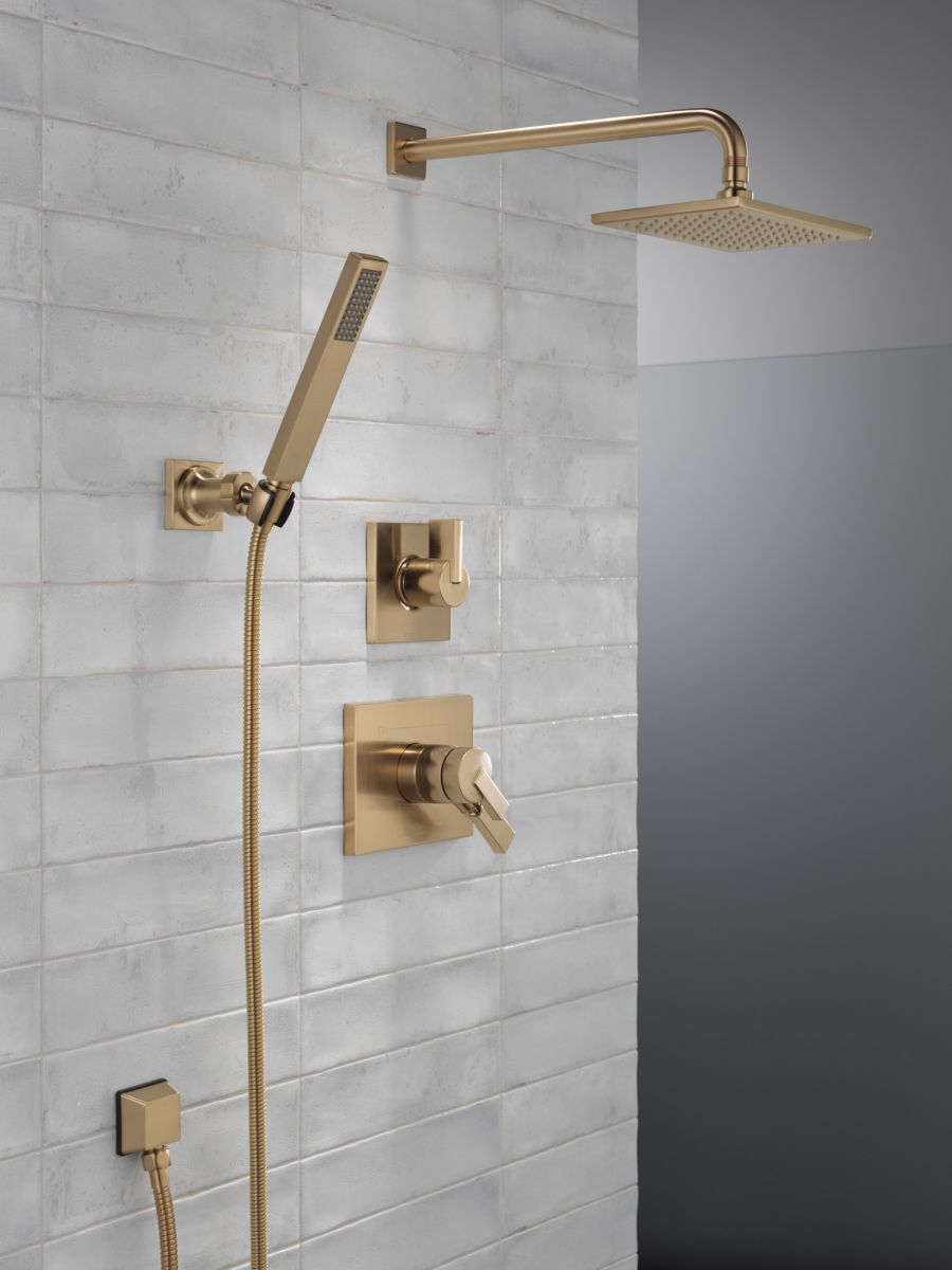 DELTA Universal Showering Components Square Wall Elbow for Hand Shower — Lumicoat® Champagne Bronze