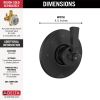 DELTA Dorval 3 Setting Diverter Trim — Matte Black
