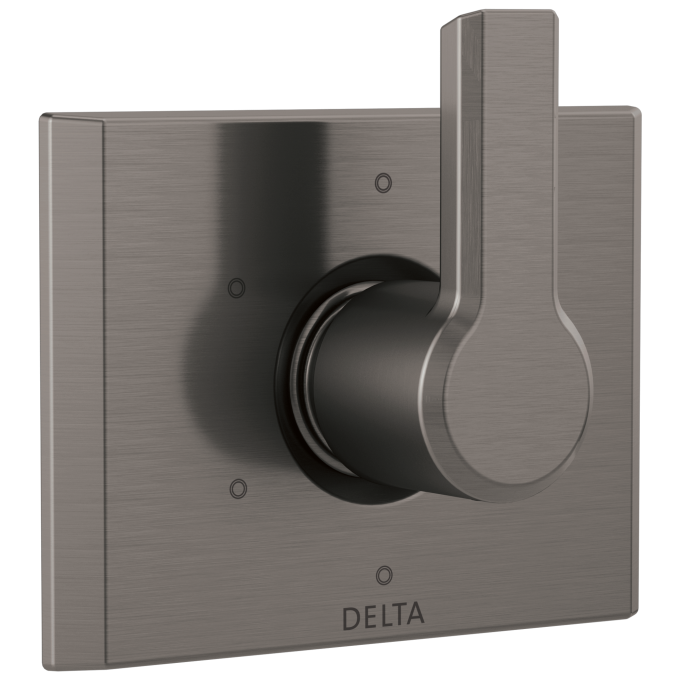 DELTA Pivotal 6-Setting 3-Port Diverter Trim — Lumicoat® Black Stainless