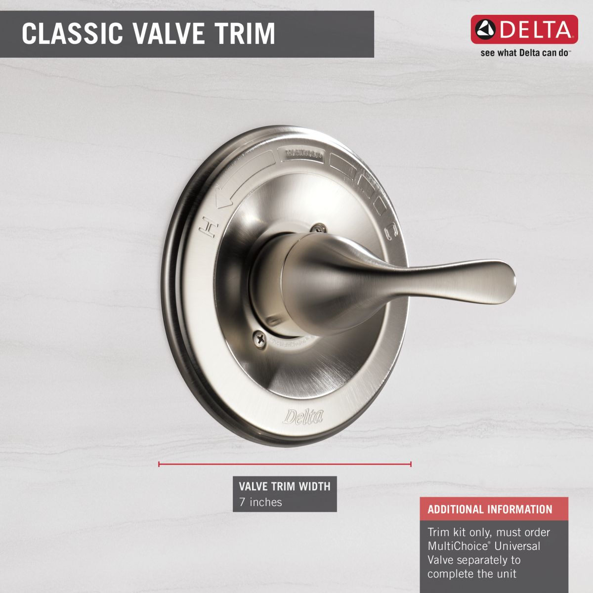 DELTA Classic Monitor 13 Series Valve Only Trim — Stainless