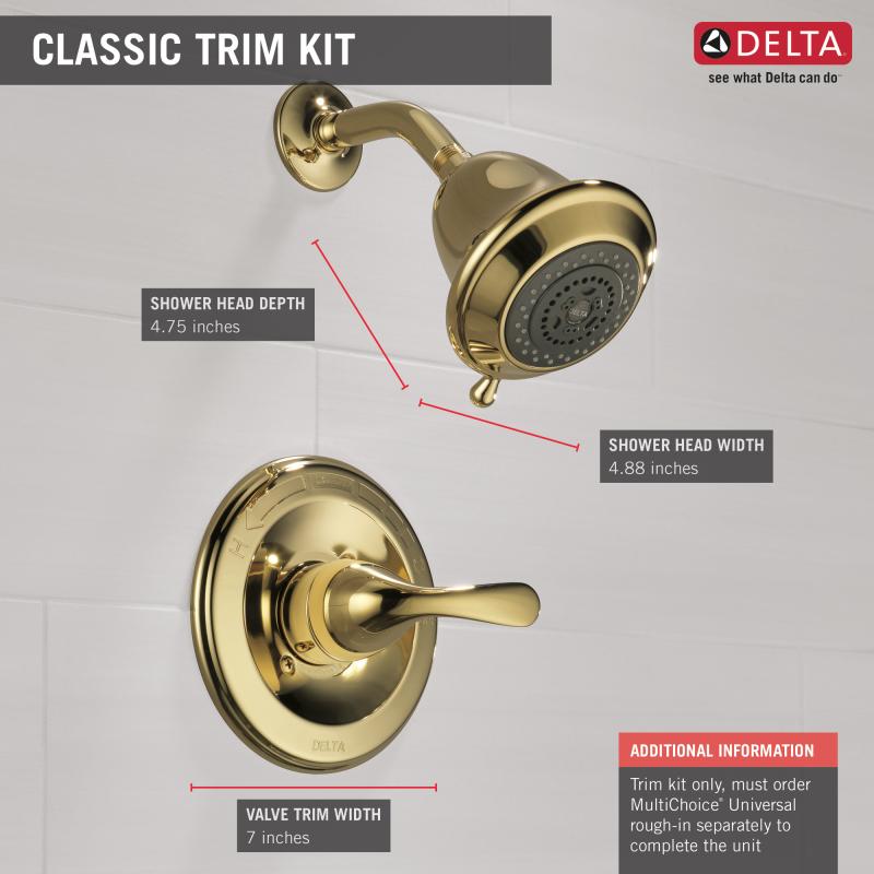 DELTA Classic Monitor 13 Series Shower Trim — Polished Brass