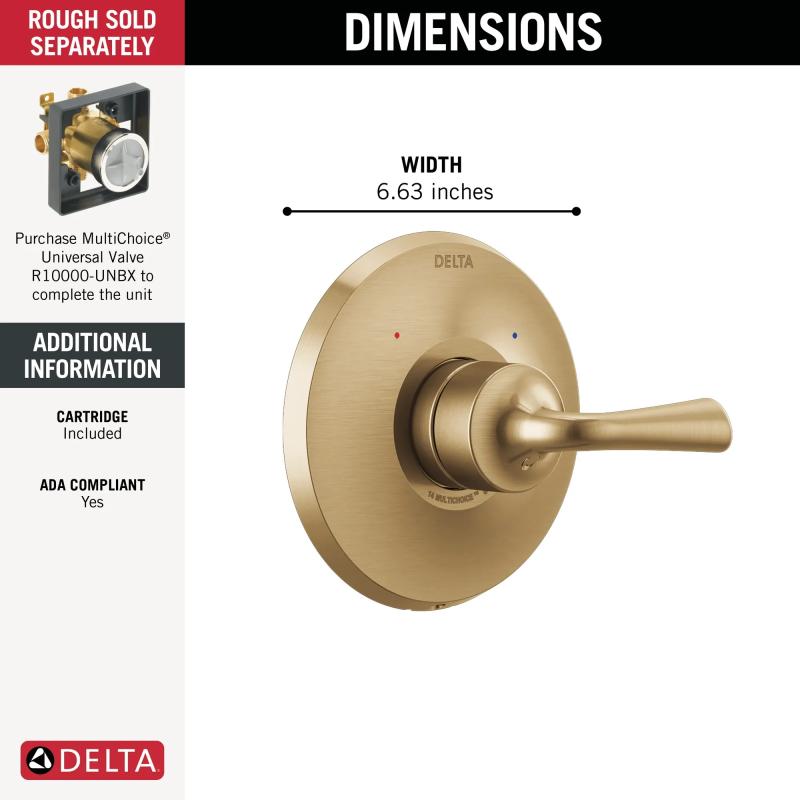 DELTA Kayra Monitor 14 Series Valve Only Trim — Champagne Bronze