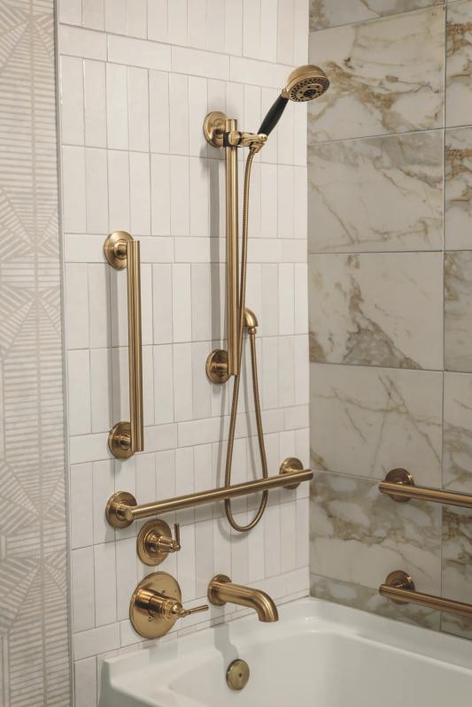 DELTA BathSafety 24" Contemporary Decorative ADA Grab Bar — Champagne Bronze