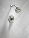 DELTA Universal Showering Components H2OKINETIC 5-Setting Contemporary Raincan Shower Head — Lumicoat® Stainless
