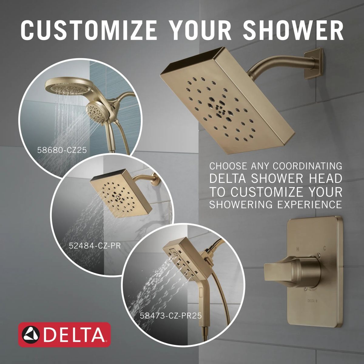 DELTA Velum Monitor 14 Series Shower Trim - Less Head — Champagne Bronze