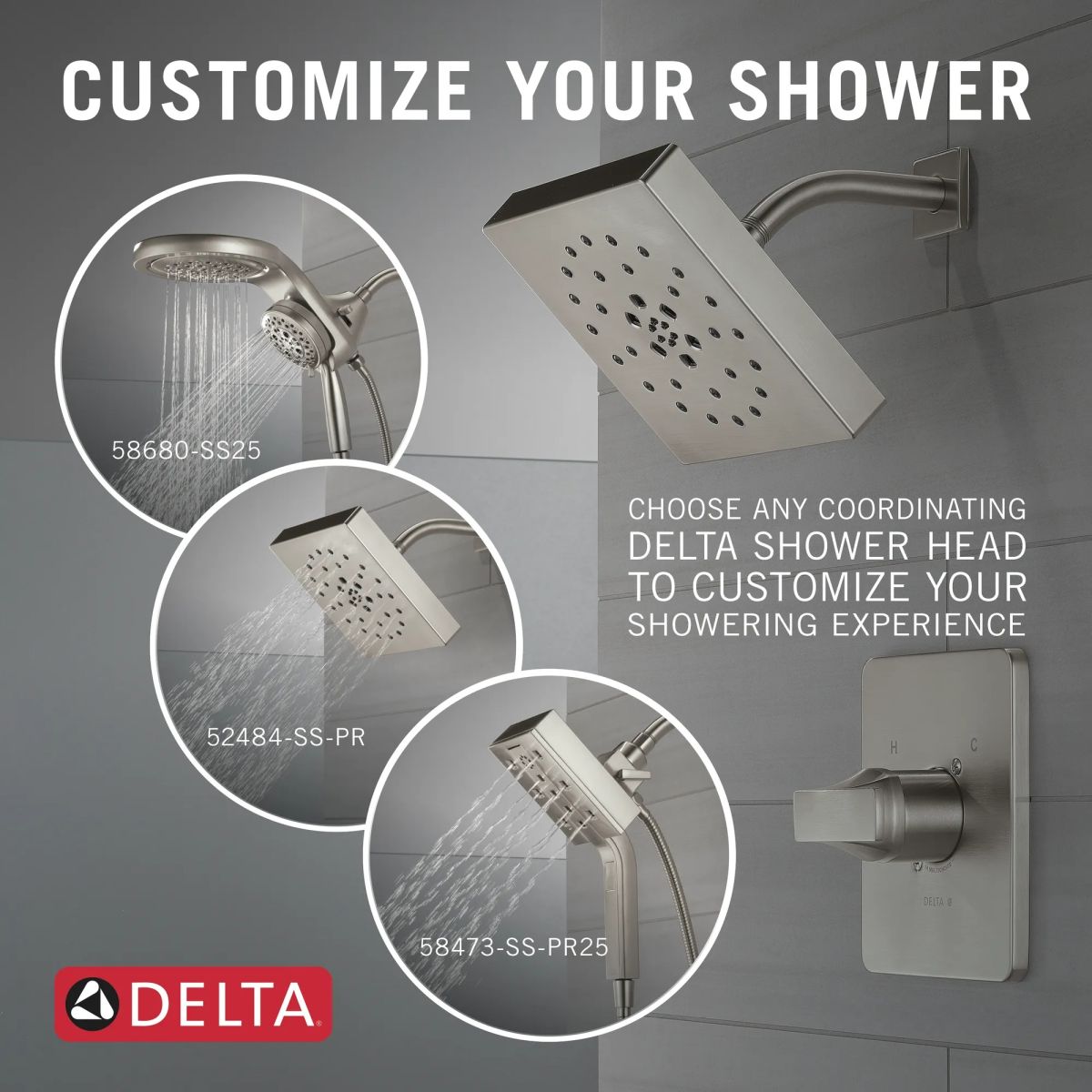 DELTA Velum Monitor 14 Series Shower Trim - Less Head — Stainless