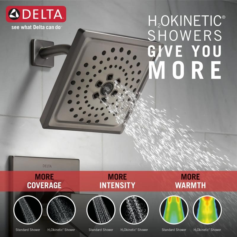 DELTA Trillian 14 Series H2Okinetic Shower Only Trim — Lumicoat® Black Stainless