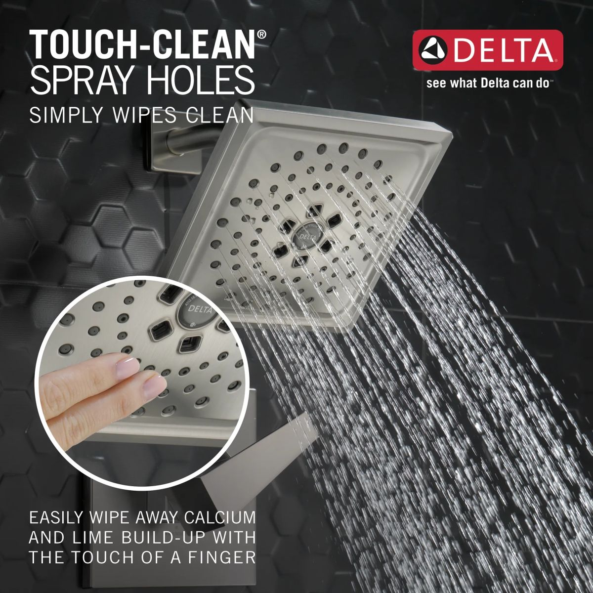 DELTA Trillian 14 Series H2Okinetic Shower Only Trim — Lumicoat® Stainless