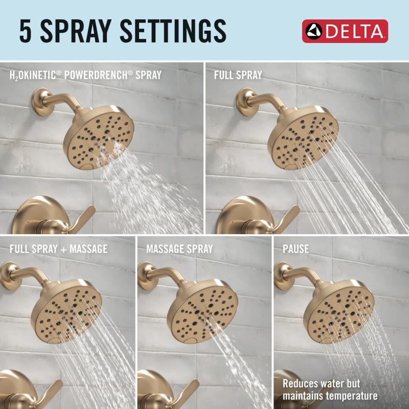 DELTA Bonacci 14 Series Shower Trim — Lumicoat® Champagne Bronze