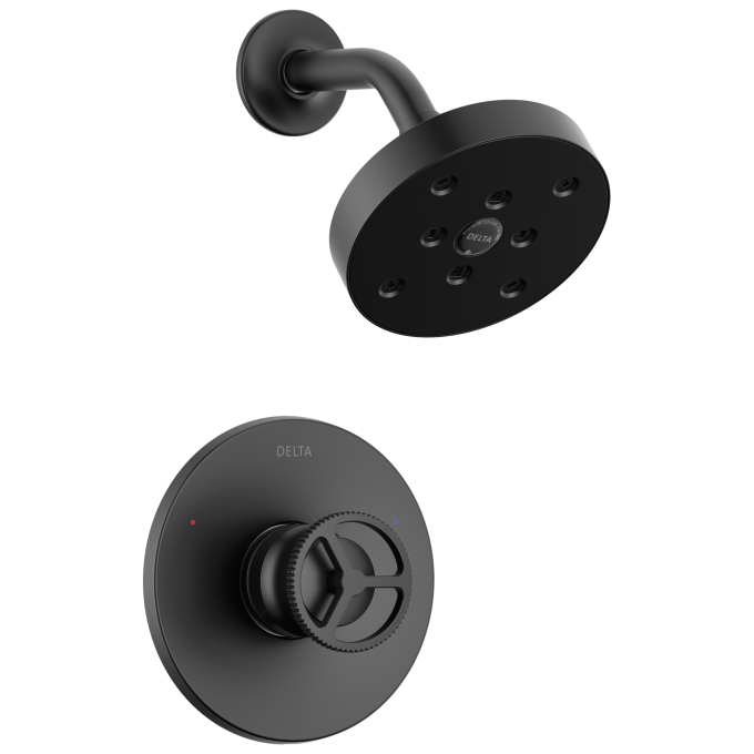 DELTA Trinsic H2OKINETIC Single Handle Shower Trim — Matte Black