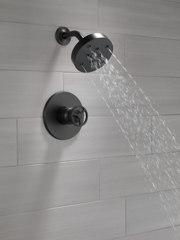 DELTA Trinsic H2OKINETIC Single Handle Shower Trim — Matte Black