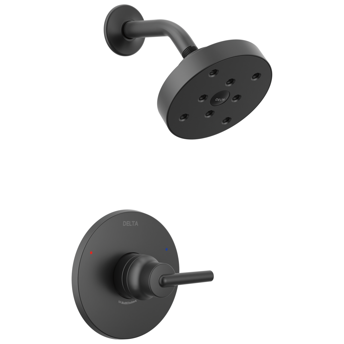 DELTA Trinsic Monitor 14 Series H2OKINETIC Shower Trim — Matte Black