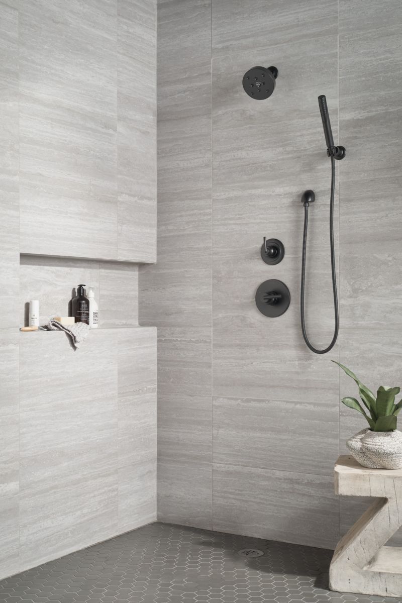 DELTA Grail Premium Single-Setting Adjustable Wall Mount Hand Shower — Matte Black