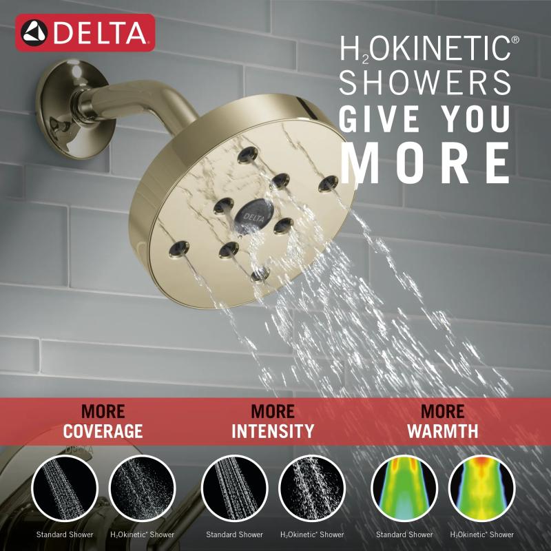 DELTA Trinsic Monitor 14 Series H2OKINETIC Single Handle Shower Trim — Polished Nickel
