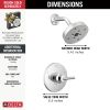 DELTA Trinsic Monitor 14 Series H2OKINETIC Shower Trim — Chrome